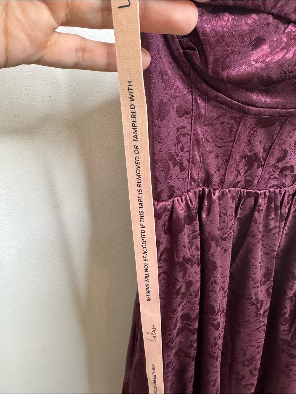Vasilia Plum Purple Satin Jacquard Tiered Corset Maxi Dress - Picture 7 of 9